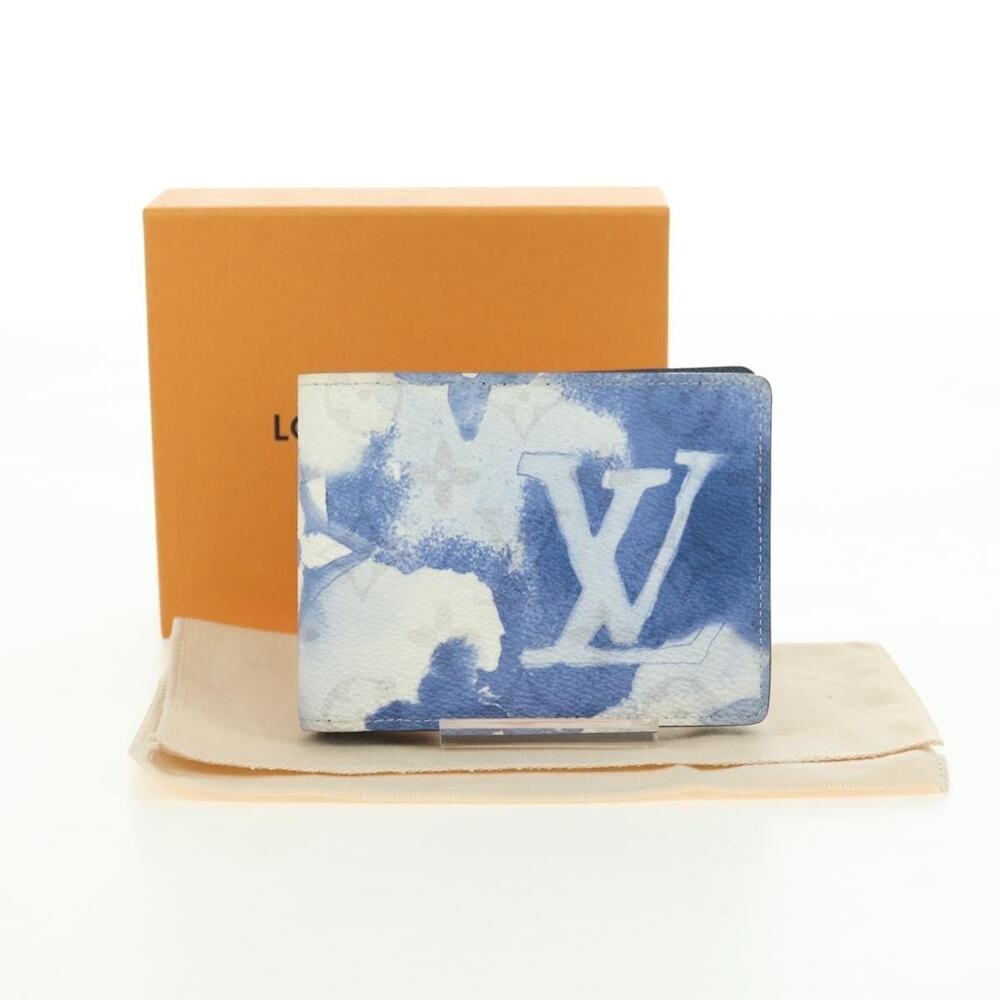 Louis Vuitton Monogram Watercolor Portefeuille Multi Ple Wallet Blue